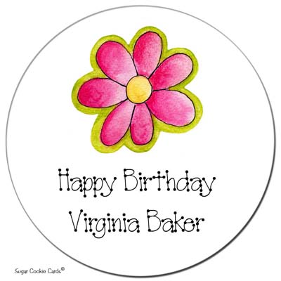 Sugar Cookie Gift Stickers - Pink Daisy Sugar Cookie Gift Stickers - Pink Daisy